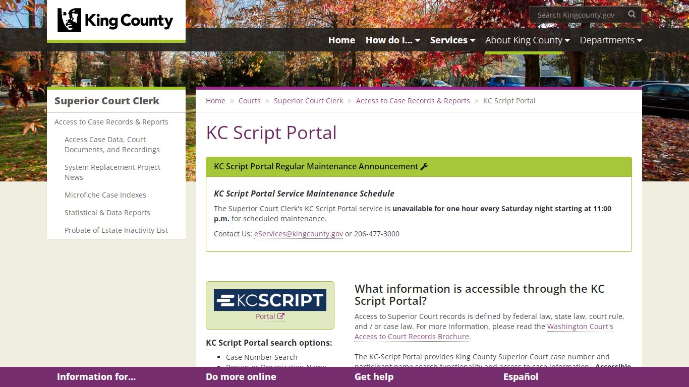 KC Script Portal - King County