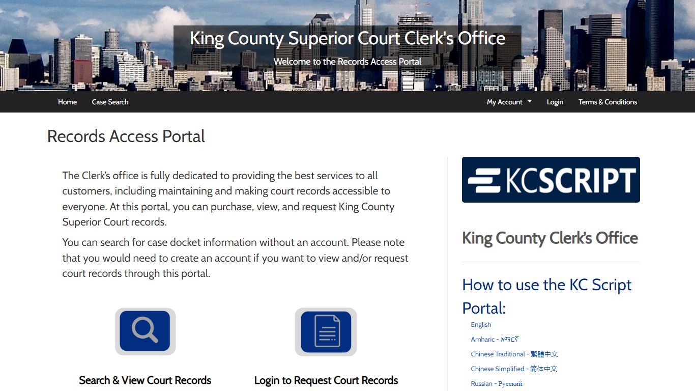 Superior Court Clerk's Records Access Portal | KC-Script ...