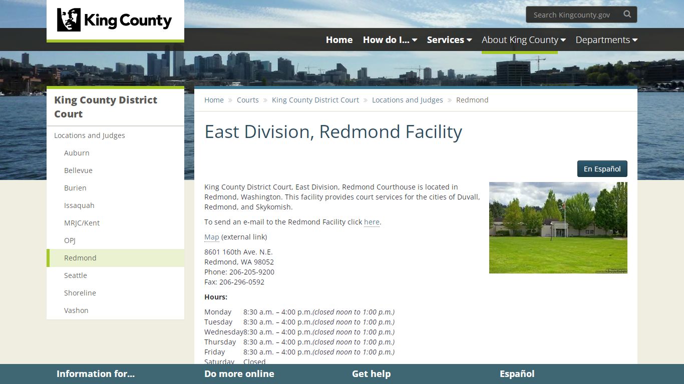 East Division, Redmond Facility - King County